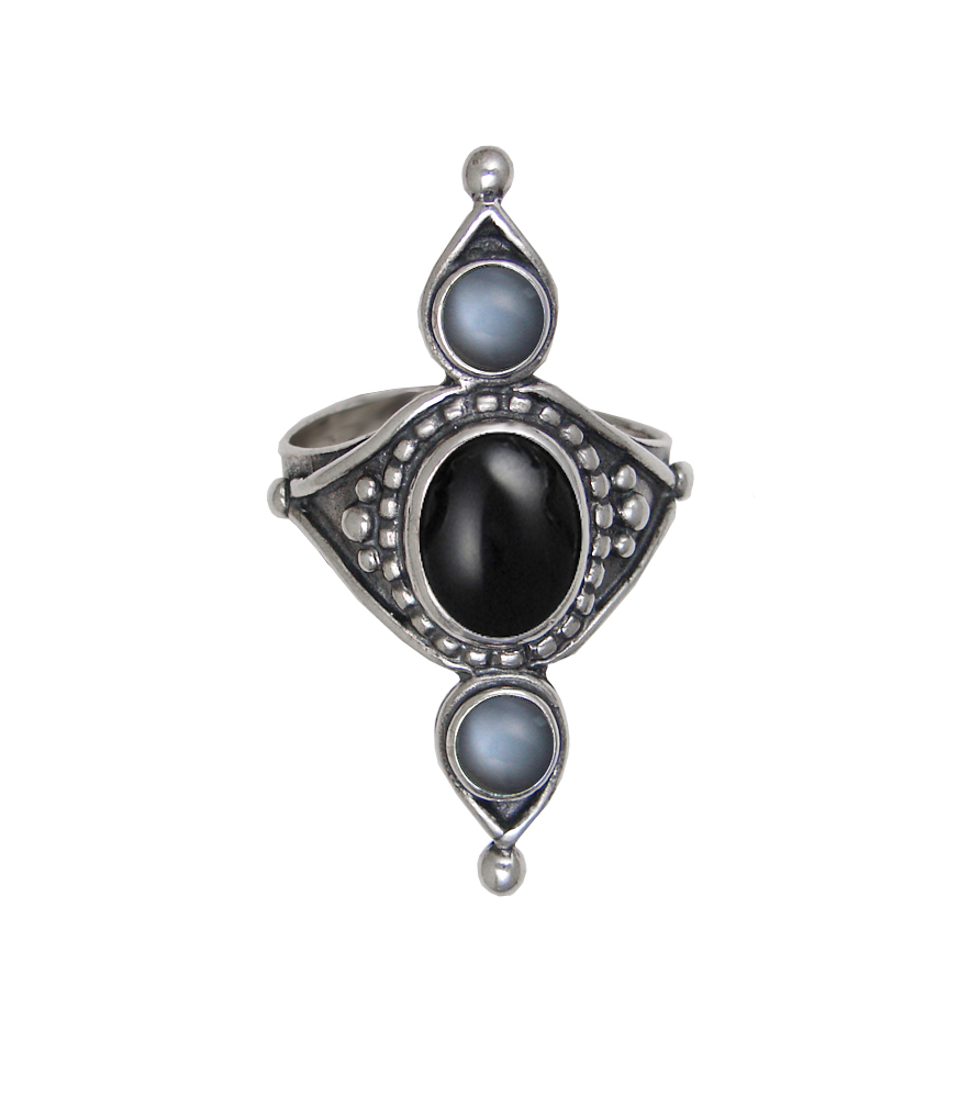 Sterling Silver Royal Ring With Black Onyx Size 10